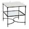 Hello Honey® 25" Libertine Genuine Marble and Metal End Table with Glass Storage Shelf